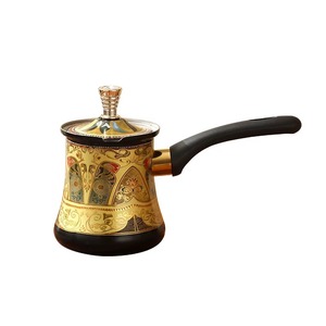 Cafetera Turca de Cerámica Oriental con Asa de Madera, Forma Redonda, Percolador con Tapa, Utensilios para Café y Té - Product Image 5