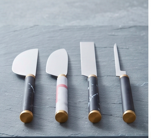 <b>Cheese</b> <b>Knife</b> <b>Set</b> Stainless Steel Blades Marble Handles Durable <b>Cheese</b> Tools For Kitchen Use Dining Use And Hotel Use Tableware - Product Image 3