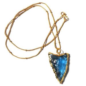 Pendentif cristal de Quartz galvanisé, design vintage en forme de poisson - Product Image 4