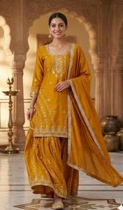 Designer Women's Party Wear Suit Set Top-Bottom and Dupatta for Elegant Look - Product Image 5