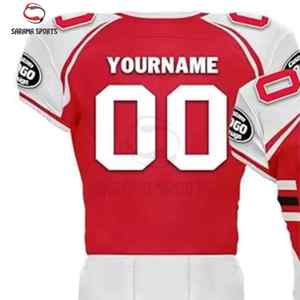 Uniforme de football américain de haute qualité 100% polyester pour les jeunes, vêtements d'équipe sportive de qualité supérieure avec un design imprimé uni - Product Image 5