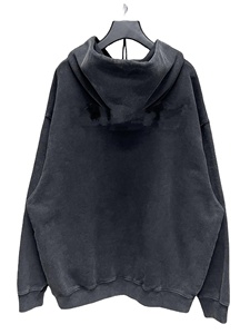 Acid Sunfaded Wash <b>Soft</b> Organic Cotton Winter Beaded Fleece Oversized Streetwear Vintage <b>Hoodie</b> Men's Hoodies & Sweatshirts - Product Image 2