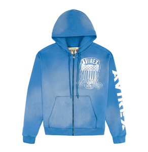 Sudadera con capucha personalizada, lavada y desgastada, con cremallera completa, 100% algodón polar, estilo vintage, con logotipo bordado, OEM - Product Image 1