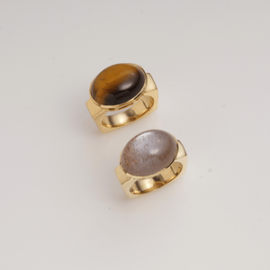 Tiger Eye Statement <b>Ring</b> <b>Brass</b> Handmade Oval Cabochon Brown Gemstone <b>Ring</b> for Women Gift Shopping - Product Image 6