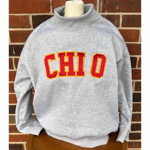 Customized Alpha| Sorority| Mock Neck Sweatshirt Vintage Greek Life Pullover Loose Fit College University Boutique <b>Jumper</b> - Product Image 1