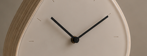 Minimalist Triangle Desk <b>Clock</b> Wood Frame Matte Face Silent Quartz Movement Needle Display - Product Image 3