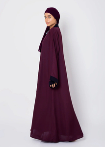 Nouvelle Abaya d'été élégante et décontractée pour femme, col rond, coupe ample, longue, manches longues, en polyester - Product Image 2