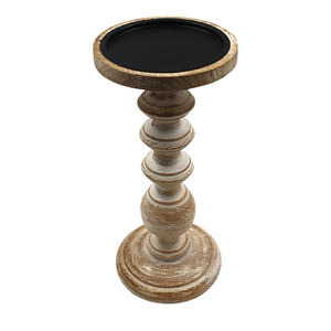 Ensemble de 2 bougeoirs en bois de qualité supérieure personnalisables faits à la main en bois de mangue pour la décoration de la maison et le cadeau de mariage - Product Image 2