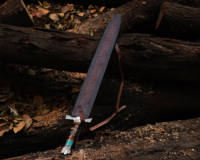 Épée Viking en Acier Damas Poli Forgé à la Main, Personnalisée, avec Fourreau – Armure de Costume Faite à la Main, Épées de Chasse en Plein Air, TV
