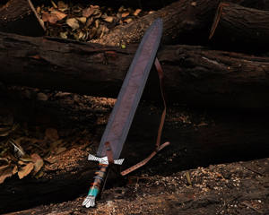Épée Viking personnalisée en acier inoxydable forgé à la main avec fourreau - Épée de chasse artisanale pour costumes et armures - Product Image 3