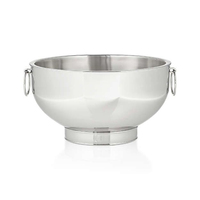 Grand saladier à punch en acier inoxydable de qualité supérieure, finition argentée, sur pied, pour le service du vin, mariages, fêtes, centre de table métallique portable