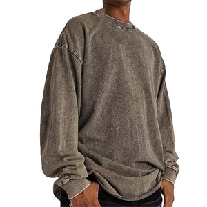 Sweat-shirt décontracté unisexe à col rond et manches longues en coton molletonné respirant, couleur unie, style automne - Product Image 5