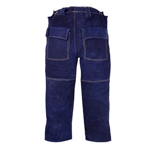 Pantalon de soudeur en cuir de vachette pleine fleur de qualité supérieure, résistant et durable, vêtement de sécurité industriel pour le travail du soudeur - Product Image 3