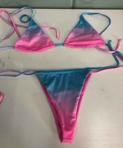 Women's Pink Bikini <b>Set</b> Solid Color Triangle Bra With Adjustable Straps Low Rise Briefs <b>Sexy</b> Swimwear Wire Free Polyester USA - Product Image 6