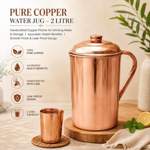 Jarra de Agua de Cobre Hecha a Mano con Acabado Martillado y Tapa, Incluye Dos Tazas, Diseño Tradicional Chino para Uso Doméstico - Product Image 4