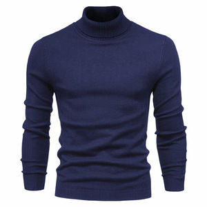 Wholesale Fashionable Design Solid Color Oversized Thick Warm Knit <b>Men's</b> Long Sleeve Knitted Pullover <b>Sweaters</b> <b>Turtleneck</b> <b>Man</b> - Product Image 3
