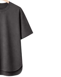 Camiseta Oversize Personalizada Gris Oscuro para Hombre, con Dobladillo Curvo, Hombro Caído, Cuello Redondo, Algodón Liso, Estilo Urbano, Verano - Product Image 3