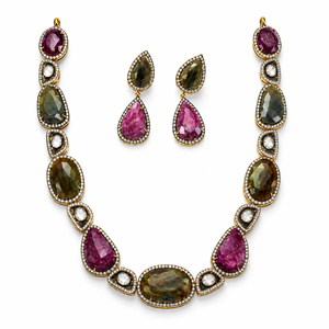 Luxury 925 Silver Gold Plated Green Kundan Polki <b>Necklace</b> Set for Women Bridal Wedding Party Gift Jewelry Traditional Gift - Product Image 4