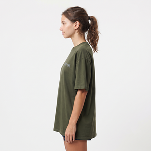 Women's Summer Crew Neck Oversized T Shirt Custom Logo Loose Casual Solid Color Short Sleeve Casual T Shirt Custom Logo - Product Image 4