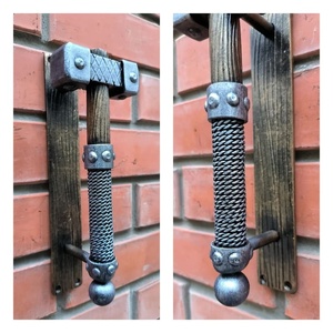 Battant de porte en fer forgé résistant à la rouille, style traditionnel durable, finition imitation bois exquise, facile à installer - Product Image 6