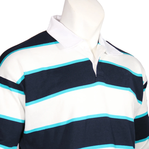 Chemise à manches longues pour homme, tricotée, 100% coton, respirante, style décontracté, bleu marine, blanc, turquoise - Product Image 4