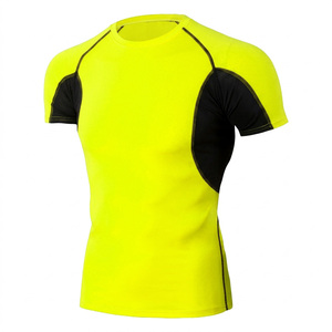 Custom <b>Men</b> <b>Compression</b> <b>Shirt</b> Short Sleeve Rash Guard Quick Dry Fitness Base Layer Athletic Gym T <b>Shirt</b> Wholesale OEM - Product Image 3