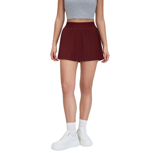 Jupe plissée personnalisée pour femme, taille haute, 2 en 1, sportive, pour la course à pied, le tennis, le paddle, le golf, le pickleball, avec poche - Product Image 5