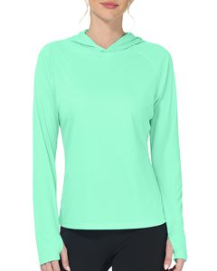 Women's <b>Mint</b> Fishing Wear Multi Color Unisex Green Long Sleeve Hoodie Pullover Solid Color Quick Dry UPF 50 Outdoor Active Wear - Product Image 2
