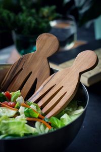 Ensemble de cuillères à salade en bois durable, mélangeur à salade en bois de qualité supérieure pour mélanger les légumes - Product Image 2