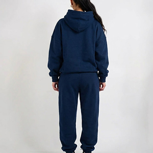 Ensemble haut de gamme personnalisé pour femme : sweat à capuche ample et pantalon de survêtement, style hip-hop tendance, en tissu épais anti-boulochage - Product Image 5