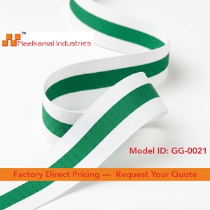 นีลคามัล อินดัสทรีส์ ขายส่งริบบิ้นโกรเกรนสีขาวลายเขียว ริบบิ้นลายเส้นตรงกลาง สำหรับตกแต่งบรรจุภัณฑ์ ประดับเหรียญ และของตกแต่ง - Product Image 4
