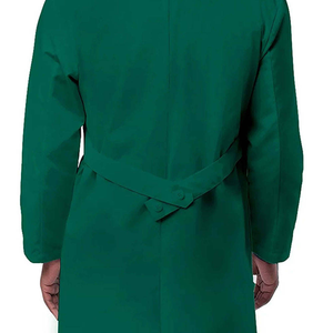 Unisex Green Lab <b>Coat</b> Polyester Woven with Belt Hospital Uniform - Product Image 1
