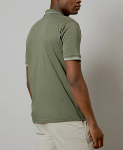 Camisetas polo lisas de alta calidad al por mayor, informales, con cremallera, 100% algodón, tejidas, tallas grandes, con logotipo bordado personalizado, para hombre. - Product Image 3