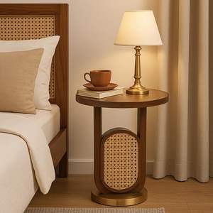 โต๊ะกาแฟทรงกลมขนาดเล็กพิเศษ หน้าไม้ ดีไซน์โบราณแบบดั้งเดิม ทนทาน เป็นมิตรกับสิ่งแวดล้อม เฟอร์นิเจอร์ห้องนั่งเล่น - Product Image 6