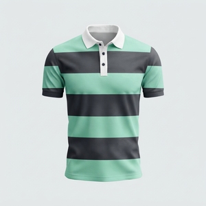 Polo à manches courtes pour homme, style streetwear, 100% polyester, prix bas, design tendance, nouvelle arrivée, respirant, séchage rapide - Product Image 4