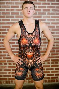 Ropa Deportiva de Compresión Sublimada para Lucha Libre, Singlet Ajustado sin Mangas de Poliéster con Estampado de Letras, Elástico y sin Costuras - Product Image 3