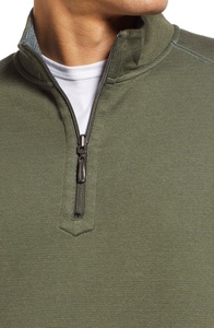 Sudadera de Forro Polar con Cierre de Cremallera de un Cuarto para Hombre, Color Verde Oliva, Corte Regular, Cuello Alto, Estilo Casual - Product Image 5
