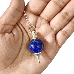 Pendule en Sodalite Naturelle de Qualité Supérieure, Poli, pour Guérison, Reiki, Radiesthésie, Feng Shui, avec Chaîne, en Pierre Précieuse, à Vendre - Product Image 1
