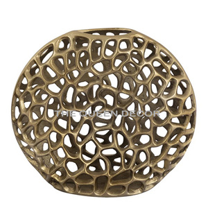 Lot de 2 vases à fleurs en fer forgé, style européen, finition marron antique, texture martelée, pour décoration de style côtier - Product Image 4