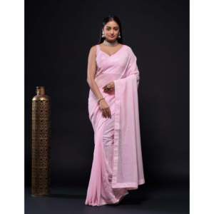 Saree de soirée pour femmes de créateur avec bordure en passepoil orné de séquences - Product Image 3