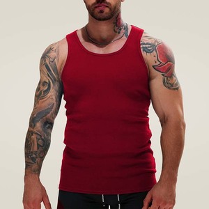 Débardeur personnalisé pour homme avec logo, col rond, couleur unie, respirant, tricoté, pour l'entraînement, vêtement de fitness décontracté - Product Image 5