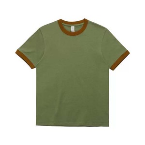 Camiseta Blanca de Manga Corta para Hombre con Ribete en Contraste Negro, Corte Regular, Algodón Jersey, Estilo Casual con Cuello Redondo - Product Image 3