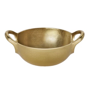 Bol à salade de luxe avec poignées, en aluminium, décoratif, pour servir les aliments, bols en métal pour fruits, pâtes, décoration de mariage, décoration de table - Product Image 1