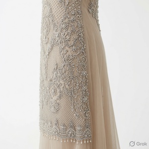 AZIZA FASHION DREAM แผงด้านหน้าและด้านหลังปักลายดอกไม้คริสตัลพร้อมลายสี่เหลี่ยมผืนผ้า - Product Image 2