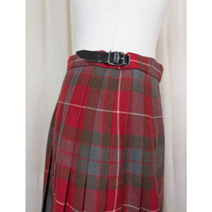 กระโปรงกิ๊ลท์ลายสก็อตแบบดั้งเดิมสีแดงซีดจาง ผ้าขนสัตว์ 100% จับจีบสำหรับผู้หญิง - Product Image 6