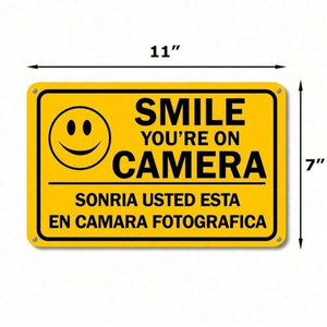 CIFbuy Cartello di Avvertimento Bilingue per Telecamera di Sicurezza Domestica, Segnale in Metallo per Sorveglianza Proprietà e Giardino, Servizio di Ritiro Disponibile - Product Image 2