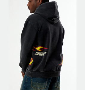 Sudadera con Capucha Personalizada con Impresión 3D en Relieve, Estilo Vintage, Corte Holgado, Tejido Grueso, Fabricante OEM, Sudadera de Felpa de Algodón Pesado - Product Image 4