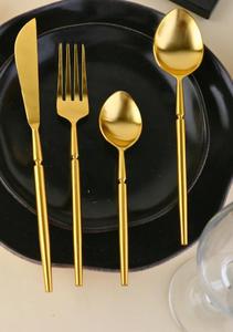 Luxury High Quality <b>Flatware</b> Stylish Golden Cutlery <b>Set</b> Of 4 Knife Fork Spoon <b>Set</b> - Product Image 2