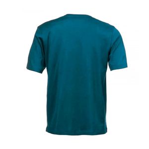 Camiseta Azul Turquesa de Manga Corta con Franja Horizontal en el Pecho - Corte Atlético Premium, Tejido Transpirable, Ropa Casual de Verano, Estilo Urbano a la Moda - Product Image 2