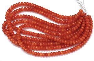 Top Quality Carnelian Quartz Smooth Rondelle Gemstone Beads 8mm Loose Polished Natural <b>Stone</b> Beads for Jewelry Making Wholesale - Product Image 2